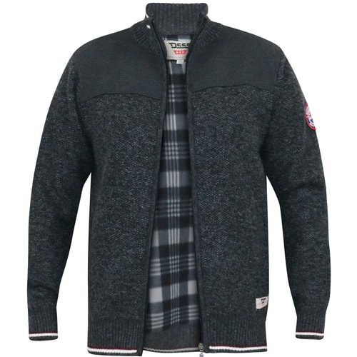 D555 Aberdale Pullover mit durchgehendem Reißverschluss, Anthrazitmeliert